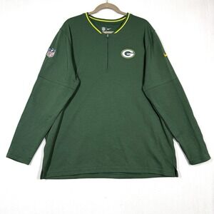 Green Bay Packers Pullover Mens XL Nike Dri Fit 1/4 Zip Sweatshirt NFL Team Logo